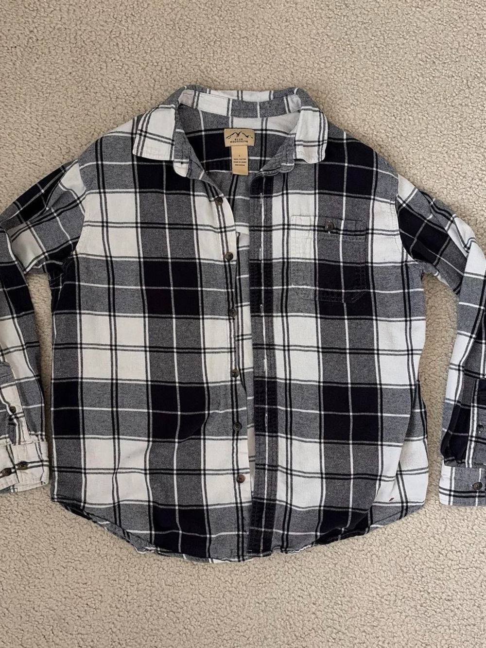 Black & White Plaid Button-Down Shirt - Women